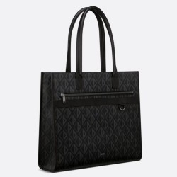 Borsa tote Dior Safari Tela CD Diamond nera