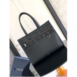 Borsa tote Dior Safari Pelle di vitello granulata nera Borsa tote Dior Safari Pelle di vitello granulata nera