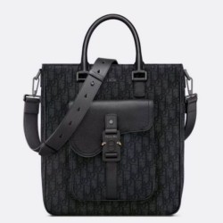 Borsa tote Dior Saddle Nera Dior Oblique Jacquard Nera