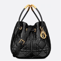 Dior Nolita Media Borsa Nera Macrocannage Pelle di Agnello