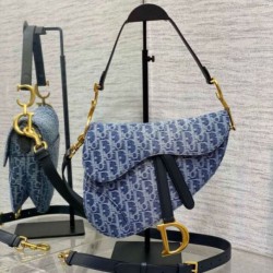 Borsa Dior Saddle con tracolla Blue Denim Oblique Jacquard Borsa Dior Saddle con tracolla Blue Denim Oblique Jacquard