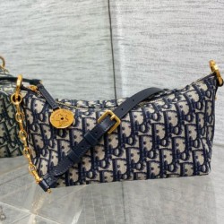 Borsa hobo Dior Diorstar con catena Jacquard blu obliquo Borsa hobo Dior Diorstar con catena Jacquard blu obliquo