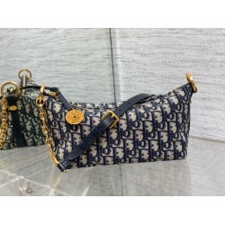 Borsa hobo Dior Diorstar con catena Jacquard blu obliquo Borsa hobo Dior Diorstar con catena Jacquard blu obliquo