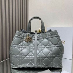 Dior Toujours Grande Borsa Grigio Macrocannage Pelle di Vitello