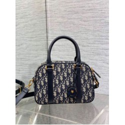 Borsa bowling media Dior D-Vibe Bowling Borsa media Jacquard blu obliquo Borsa bowling media Dior D-Vibe Bowling Borsa media Jacquard blu obliquo