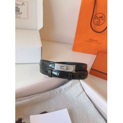 Replica Cintura Hermès Kelly 18 Diamond Nero Alligatore Lucido imitazione Outlet