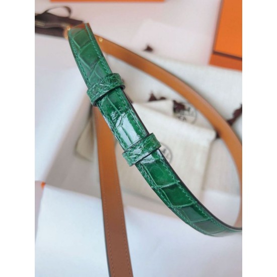 Replica Cintura Hermès Kelly 18 in alligatore lucido color malachite imitazione Falso Replica Cintura Hermès Kelly 18 in alligatore lucido color malachite imitazione Falso