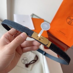 Cintura Hermès Kelly Jean 18 in denim ed Epsom
