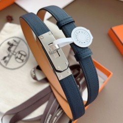 Cintura Hermès Kelly 18 Blu Notte Epsom