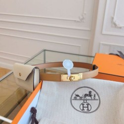 Cintura Hermès Kelly Pocket 18 Biscuit e Pelle di Vitello Epsom Bianca