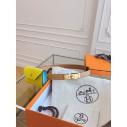 Cintura Hermès Kelly Pocket 18 Biscuit e Pelle di Vitello Epsom Soufré