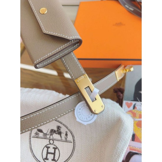Replica Cintura Hermès Kelly Pocket 18 in vitello Epsom color etoupe imitazione Falso Replica Cintura Hermès Kelly Pocket 18 in vitello Epsom color etoupe imitazione Falso