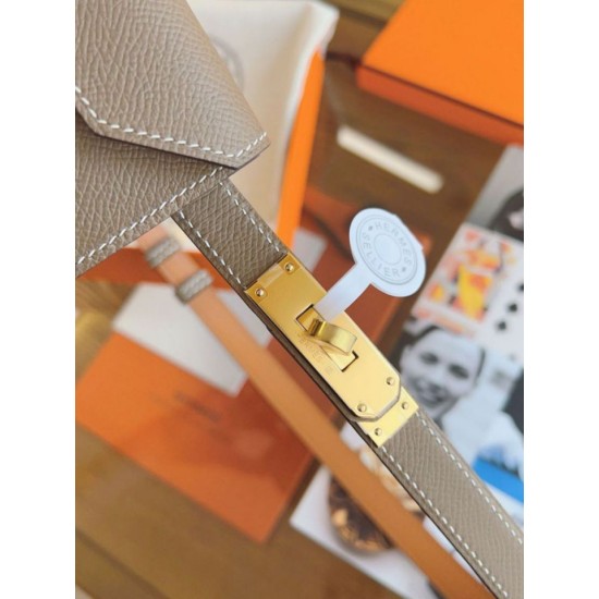 Replica Cintura Hermès Kelly Pocket 18 in vitello Epsom color etoupe imitazione Falso Replica Cintura Hermès Kelly Pocket 18 in vitello Epsom color etoupe imitazione Falso