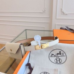 Replica Cintura Hermès Kelly Pocket 18 in vitello Epsom bianco imitazione Outlet
