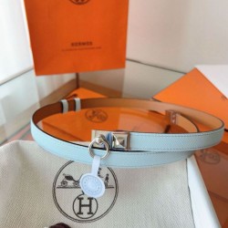 Cintura Hermès Rivale 18 in pelle di vitello Epsom Blu Brume Cintura Hermès Rivale 18 in pelle di vitello Epsom Blu Brume