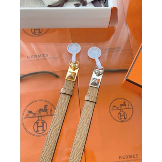 Replica Cintura Hermès Rivale 18 con fibbia Rivale, pelle di vitello Epsom Chai imitazione Falso