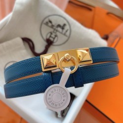 Replica Hermès Rivale 18 Belt in Vitello Epsom Blu imitazione Outlet