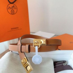 Cintura Hermès Rivale 18 in vitello Epsom color oro