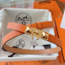 Replica Cintura Hermès Rivale 18 con fibbia Rivale, pelle di vitello Epsom Arancione imitazione Outlet
