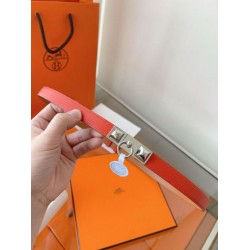 Cintura Hermès Rivale 18 con fibbia Rivale in Epsom rosso Pelle di vitello