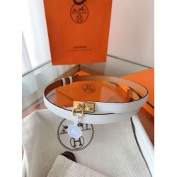 Cintura Hermès Rivale 18 con fibbia Rivale in vitello Epsom bianco