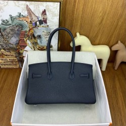 Borsa a spalla Hermès Birkin Light 29 nera Clemence