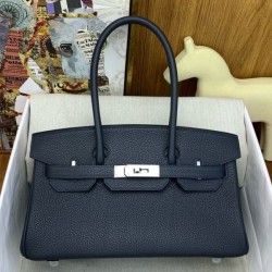 Borsa a spalla Hermès Birkin Light 29 nera Clemence