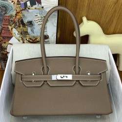 Replica Borsa a spalla Hermes Birkin Light 29 Taupe Clemence imitazione Outlet