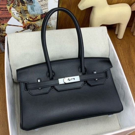 Replica Borsa a spalla Hermès Birkin Light 29 nera in pelle di vitello Swift imitazione Falso Replica Borsa a spalla Hermès Birkin Light 29 nera in pelle di vitello Swift imitazione Falso