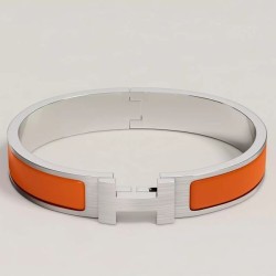 Replica Bracciale Clic HH Hermès in smalto arancione imitazione Outlet
