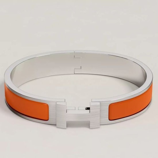 Replica Bracciale Clic HH Hermès in smalto arancione imitazione Falso Replica Bracciale Clic HH Hermès in smalto arancione imitazione Falso