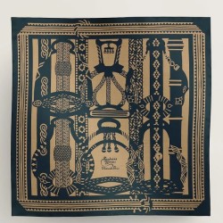 Scialle Hermès Etriers Fantaisie Blu 140