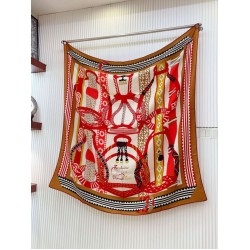Scialle Hermès Etriers Fantaisie Noisette 140