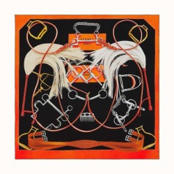 Replica Scialle Hermes Projets Carres nero 140 imitazione Outlet