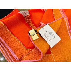 Replica Scialle Hermes Orange Projets Carres 140 imitazione Outlet