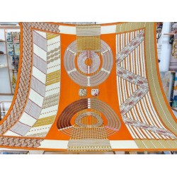 Scialle da dressage Tressage Hermes arancione 140