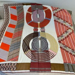 Replica Scialle Tressage da dressage Hermes Rose/Naturale 140 imitazione Outlet