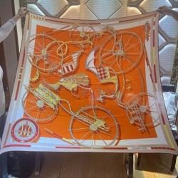 Replica Scialle Hermès Arancione Carriages in Balance 140 imitazione Outlet