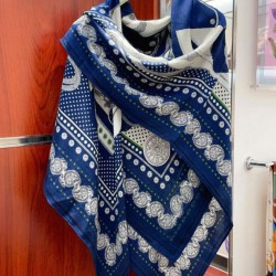 Scialle Bandana Hermes Blue Zuavi e Draghi 140 Scialle Bandana Hermes Blue Zuavi e Draghi 140