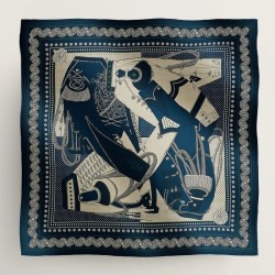 Scialle Bandana Hermes Blue Zuavi e Draghi 140