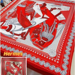 Scialle Bandana Hermes Zuavi e Draghi Rossi 140 Scialle Bandana Hermes Zuavi e Draghi Rossi 140