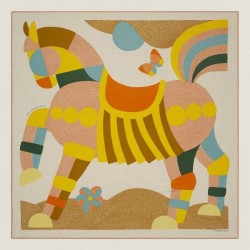Hermes Beige Il mio primo scialle galoppo 140