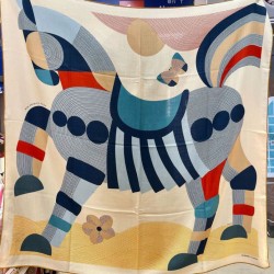 Scialle Hermès Blu My First Galop 140