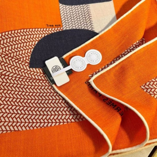 Replica Scialle Hermès Arancione My First Galop 140 imitazione Falso Replica Scialle Hermès Arancione My First Galop 140 imitazione Falso