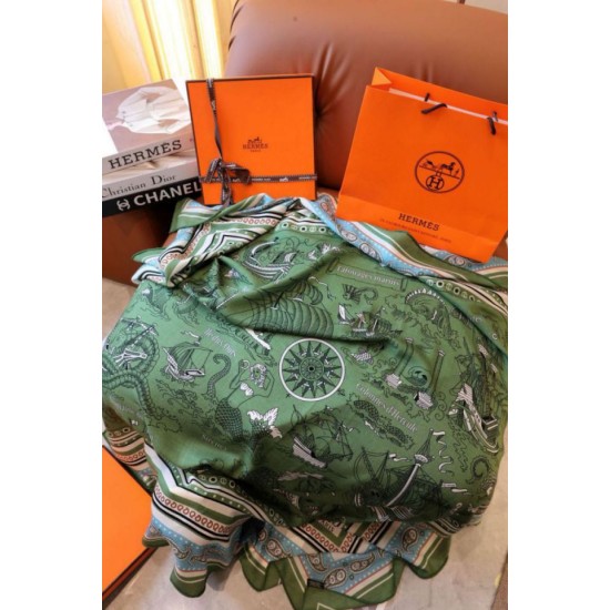 Replica Scialle Hermès Verde Nautical Tattoos Bandana 140 imitazione Falso Replica Scialle Hermès Verde Nautical Tattoos Bandana 140 imitazione Falso