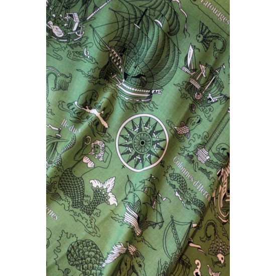 Replica Scialle Hermès Verde Nautical Tattoos Bandana 140 imitazione Falso Replica Scialle Hermès Verde Nautical Tattoos Bandana 140 imitazione Falso