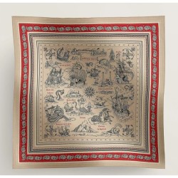 Scialle Hermès Naturel Nautical Tattoos Bandana 140