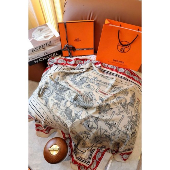 Replica Scialle Hermès Naturel Nautical Tattoos Bandana 140 imitazione Falso Replica Scialle Hermès Naturel Nautical Tattoos Bandana 140 imitazione Falso