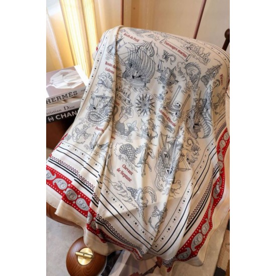 Replica Scialle Hermès Naturel Nautical Tattoos Bandana 140 imitazione Falso Replica Scialle Hermès Naturel Nautical Tattoos Bandana 140 imitazione Falso