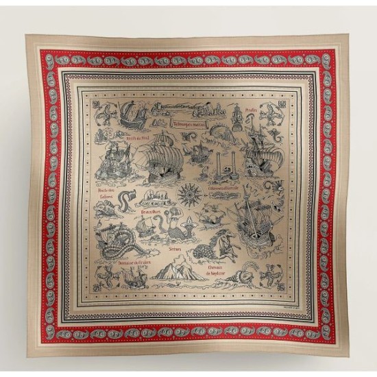 Replica Scialle Hermès Naturel Nautical Tattoos Bandana 140 imitazione Falso Replica Scialle Hermès Naturel Nautical Tattoos Bandana 140 imitazione Falso